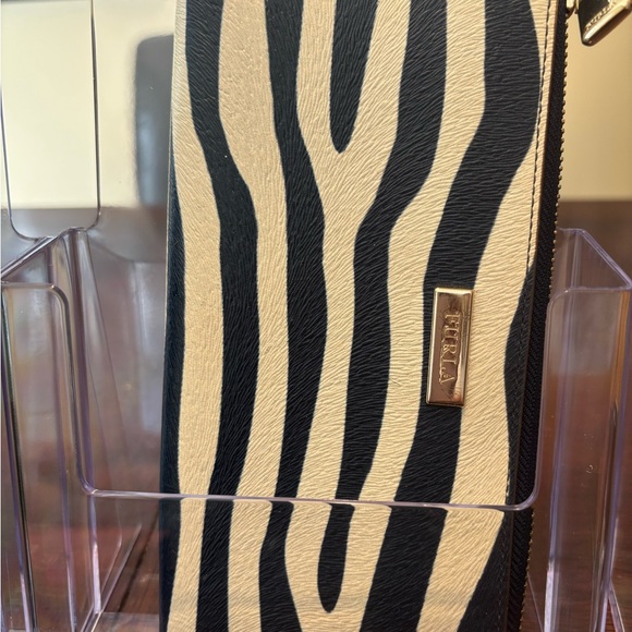Furla Black and Cream Animal Print Wallet - Picture 2 of 2
